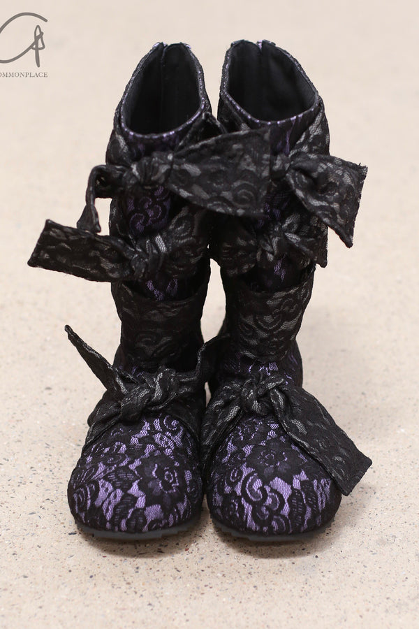 VeniceW Lace Linen Boots VCW-S-21-NightLavender